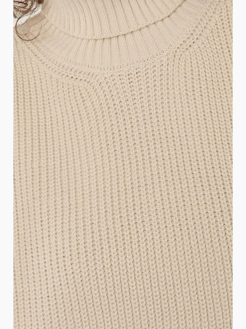 Colete de malha de gola alta relaxed fit hiccup Creme - Kiabi