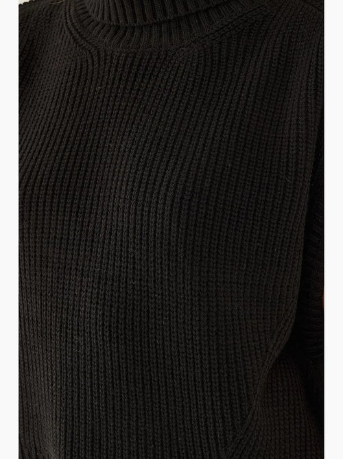 Colete de malha de gola alta relaxed fit hiccup - Kiabi Colete de malha de gola alta relaxed fit hiccup - Kiabi