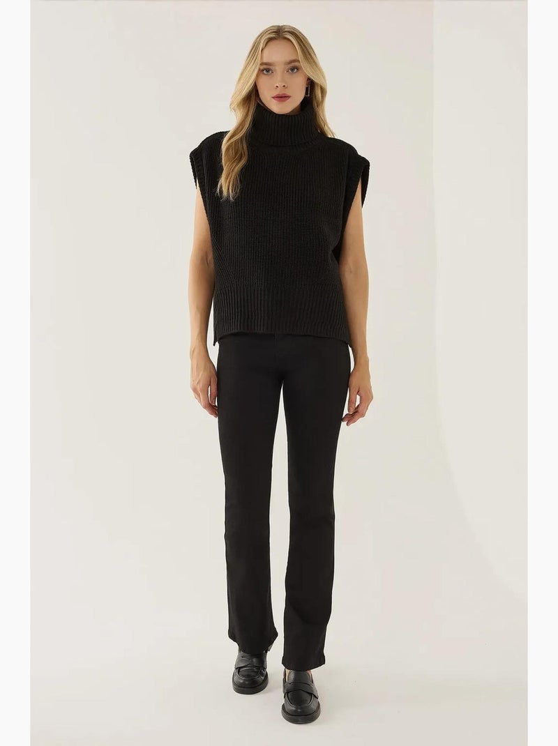 Colete de malha de gola alta relaxed fit hiccup Preto - Kiabi