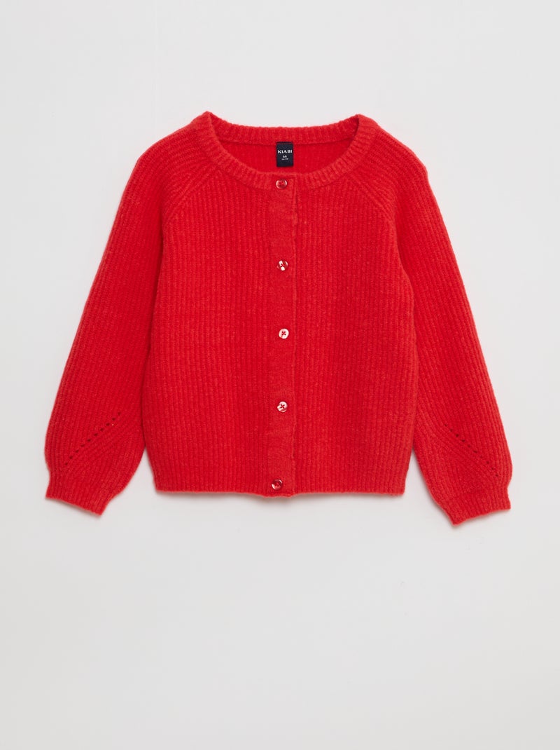 Colete de malha grossa com abertura magnética - So Easy Vermelho - Kiabi