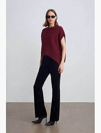 Colete de malha oversized com gola redonda canelada dilvin