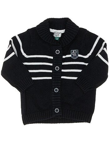 Colete de malha para menino gila azul-marinho/branco eom