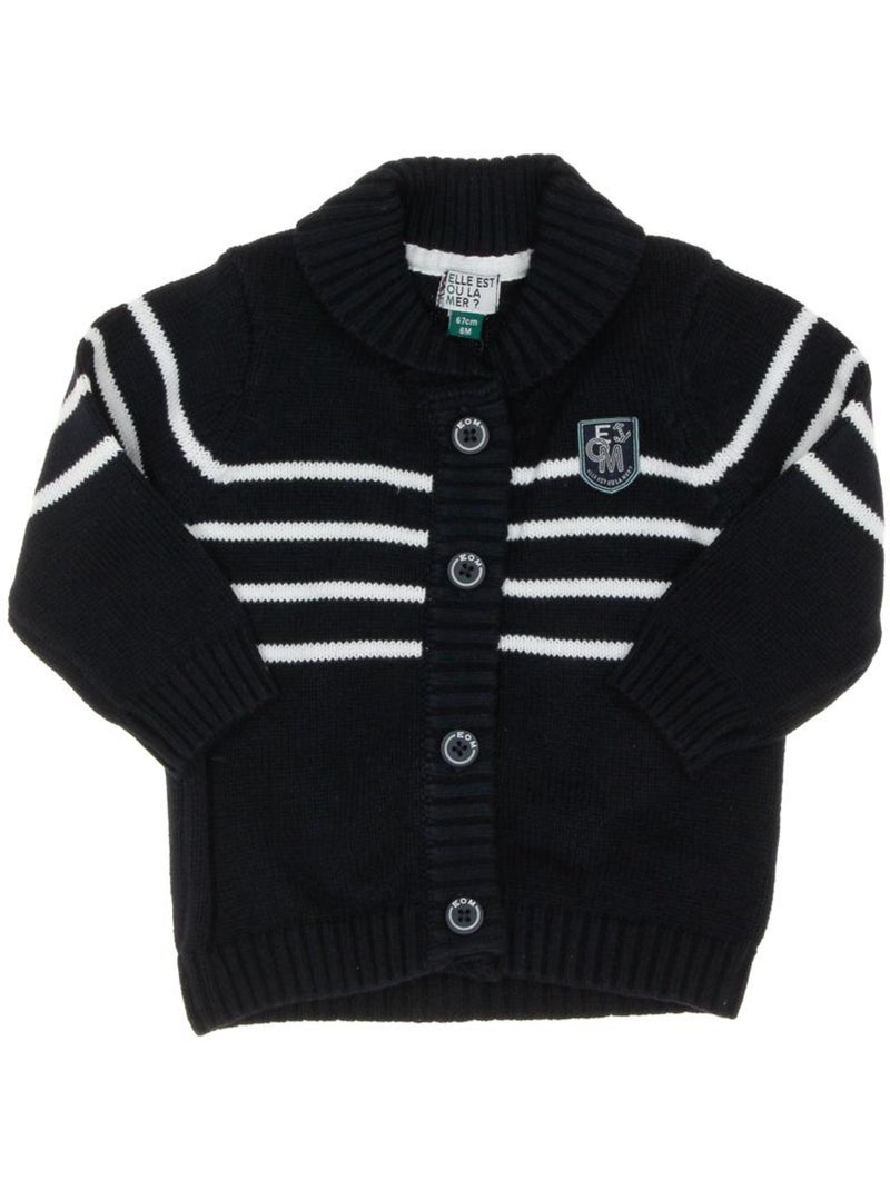 Colete de malha para menino gila azul-marinho/branco eom Azul-marinho - Kiabi