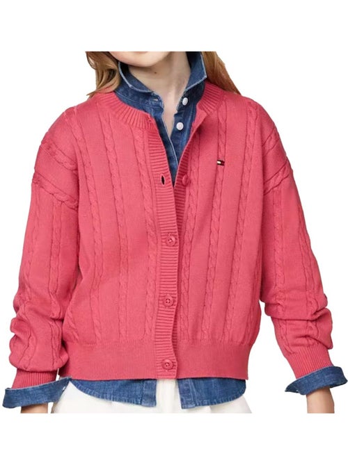 Colete de Malha Rosa para Menina Tommy Hilfiger - Kiabi Colete de Malha Rosa para Menina Tommy Hilfiger - Kiabi
