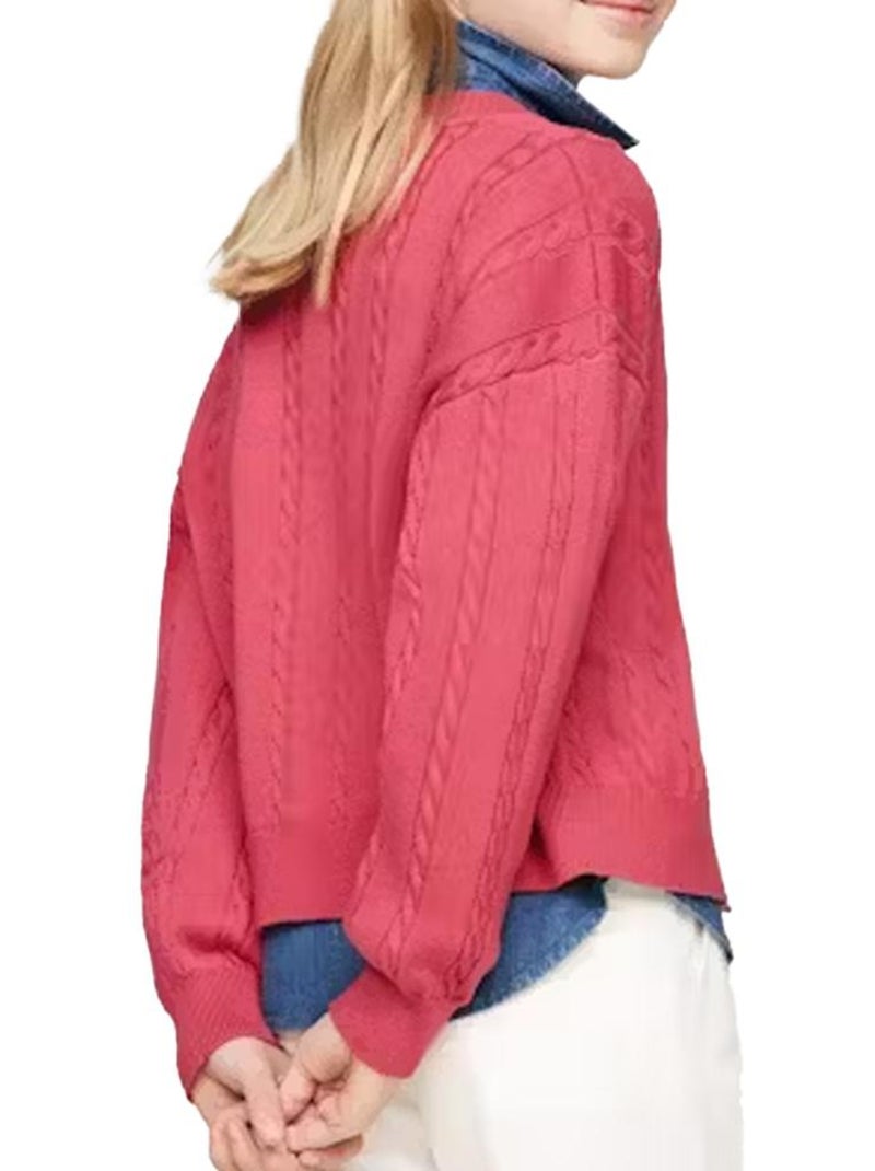 Colete de Malha Rosa para Menina Tommy Hilfiger Rosa - Kiabi