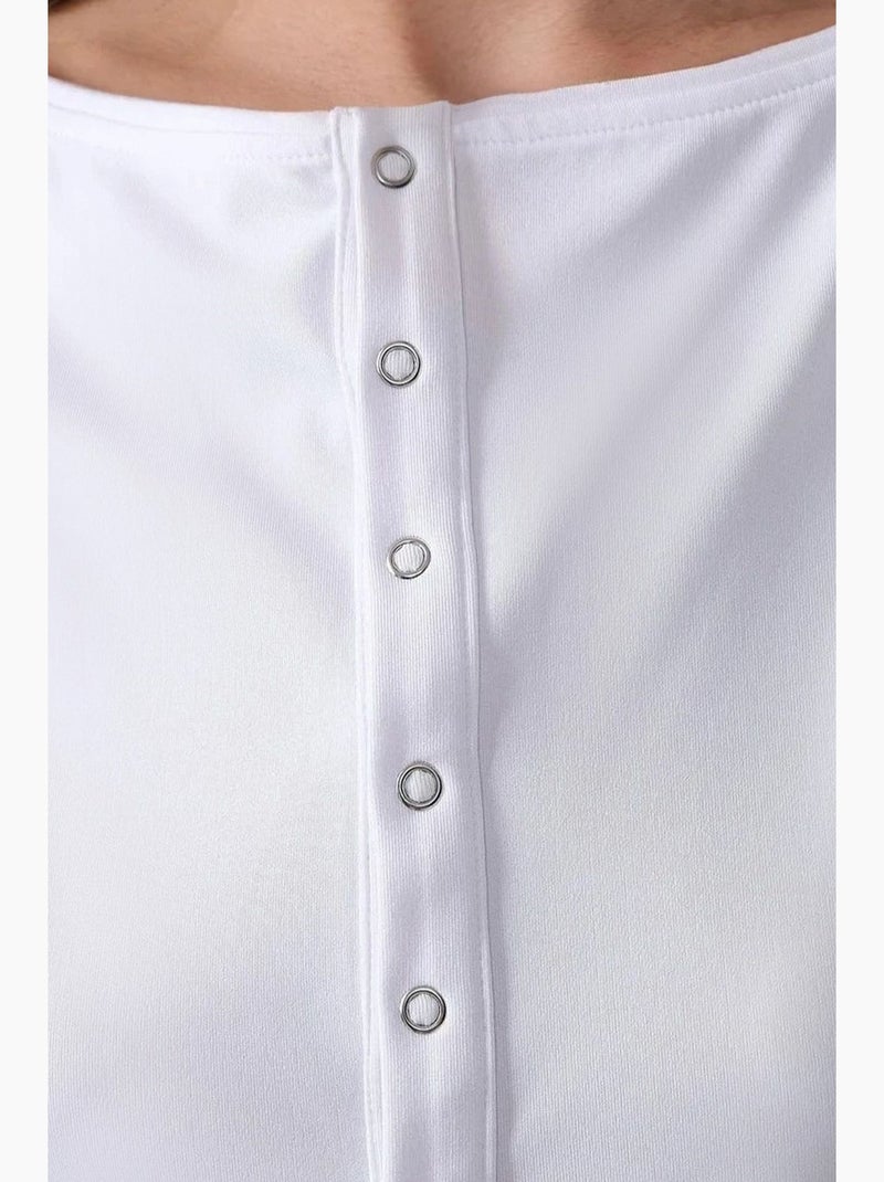 Colete de malha slim fit com decote redondo hiccup Branco - Kiabi