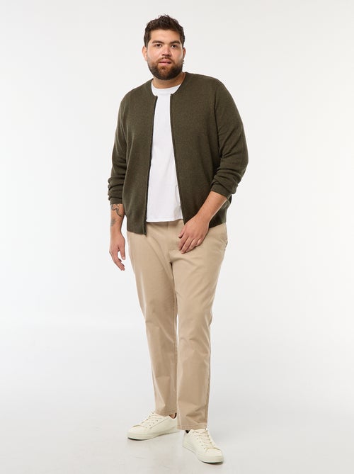 Colete de malha tricot com abertura de zíper - Kiabi