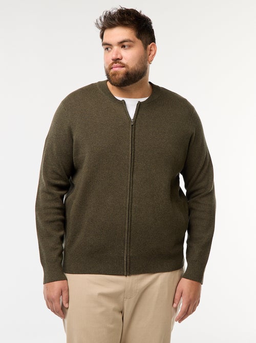 Colete de malha tricot com abertura de zíper - Kiabi