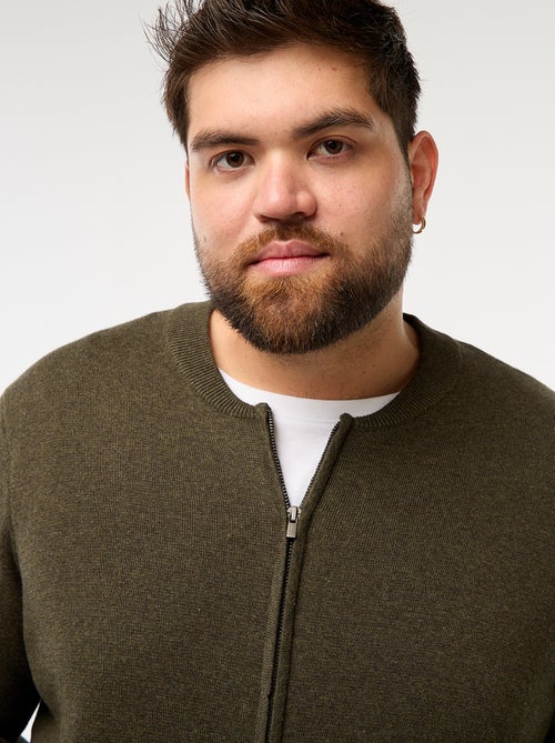 Colete de malha tricot com abertura de zíper - Kiabi