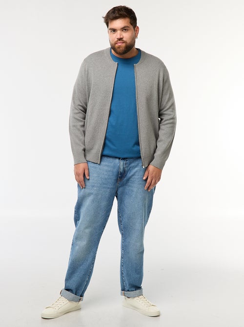 Colete de malha tricot com abertura em zíper - Kiabi