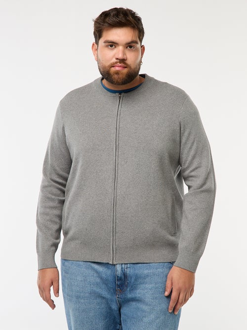 Colete de malha tricot com abertura em zíper - Kiabi