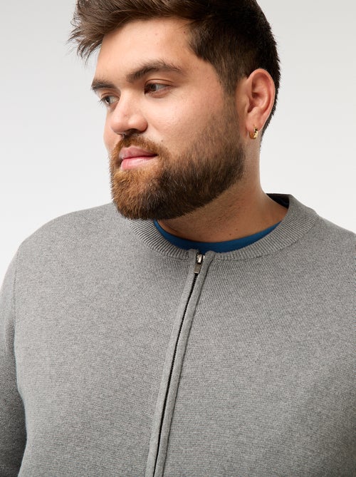 Colete de malha tricot com abertura em zíper - Kiabi