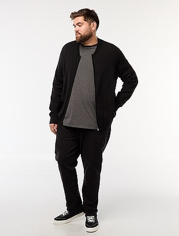 Colete de malha tricot com abertura em zíper