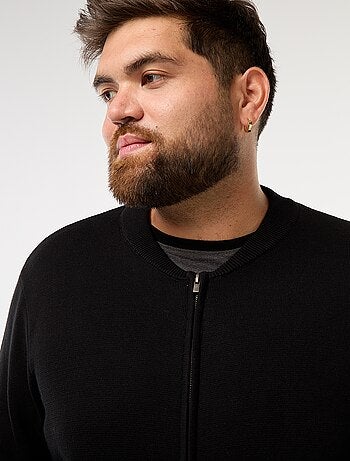 Colete de malha tricot com abertura em zíper