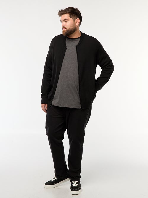 Colete de malha tricot com abertura em zíper - Kiabi