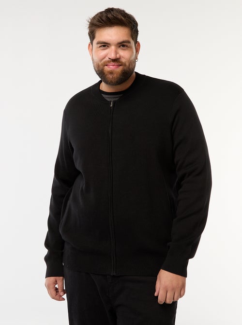 Colete de malha tricot com abertura em zíper - Kiabi