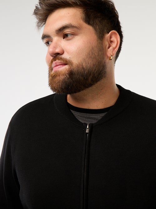 Colete de malha tricot com abertura em zíper - Kiabi