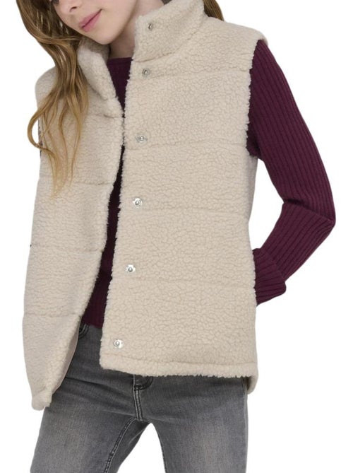 Colete de Menina Kids ONLY Sandra Teddy Cru - Kiabi Colete de Menina Kids ONLY Sandra Teddy Cru - Kiabi