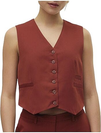 Colete de Mulher Terracota Vero Moda Tara