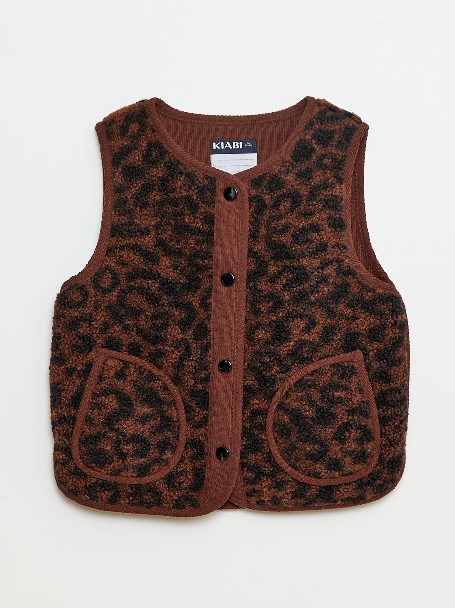 Colete efeito borreguito sem mangas