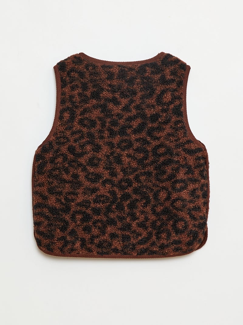 Colete efeito borreguito sem mangas Castanho - Kiabi