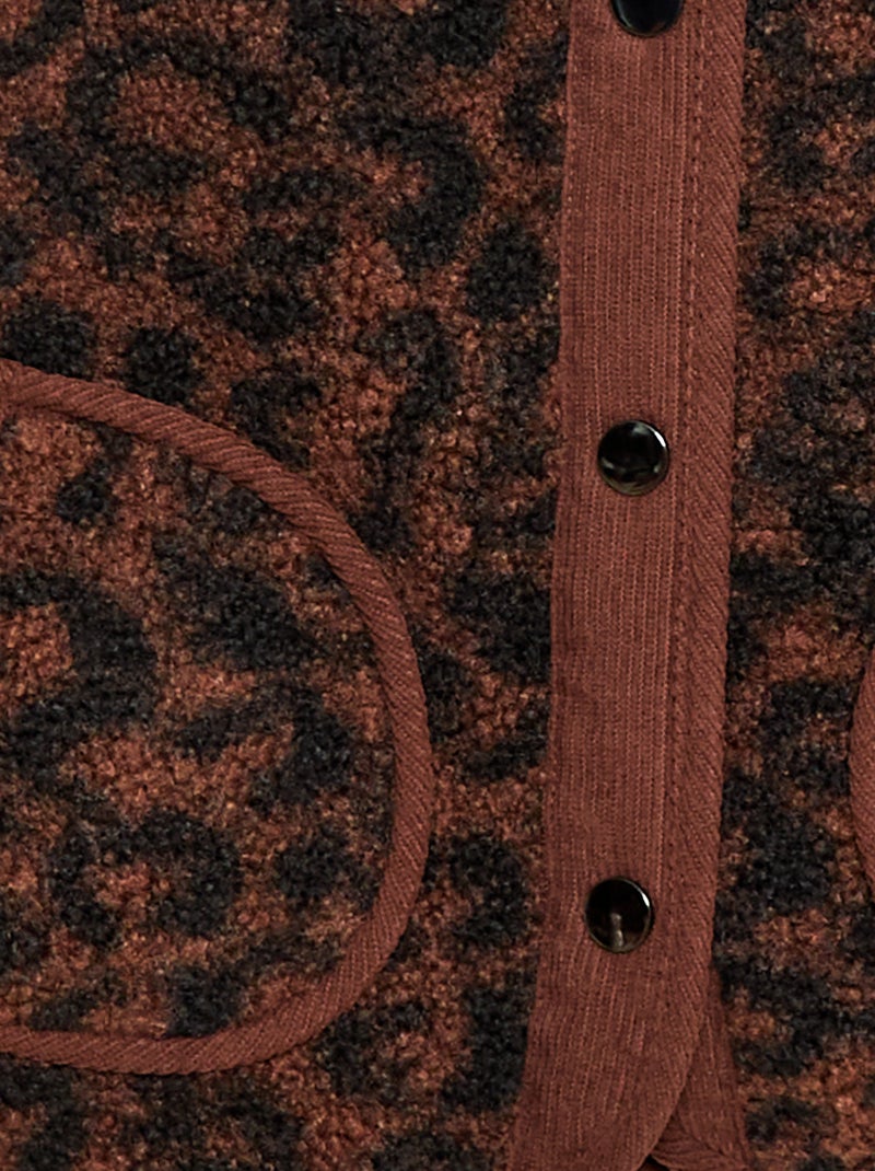 Colete efeito borreguito sem mangas Castanho - Kiabi