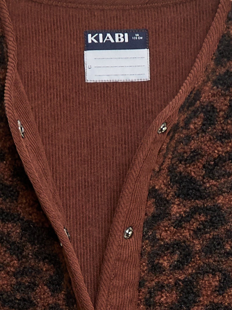 Colete efeito borreguito sem mangas Castanho - Kiabi