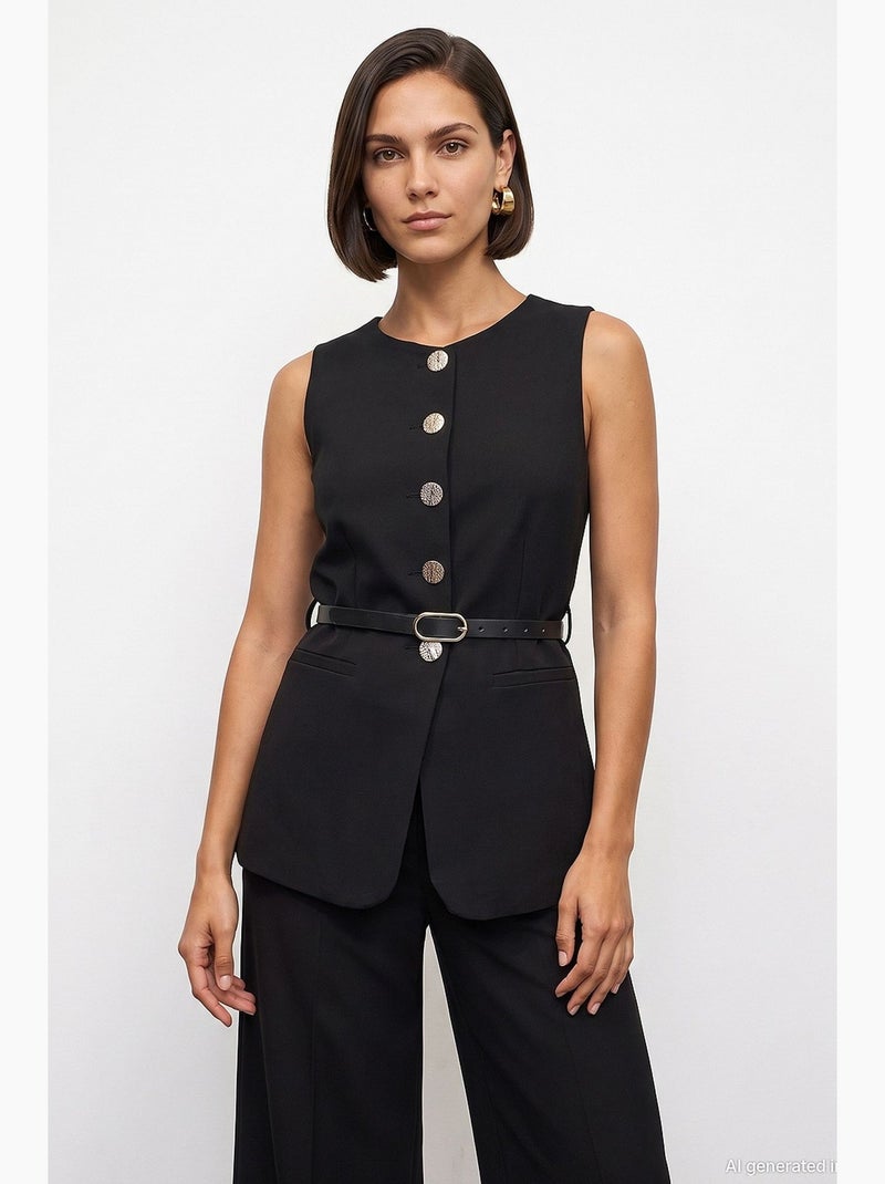 Colete feminino dilvin Preto - Kiabi