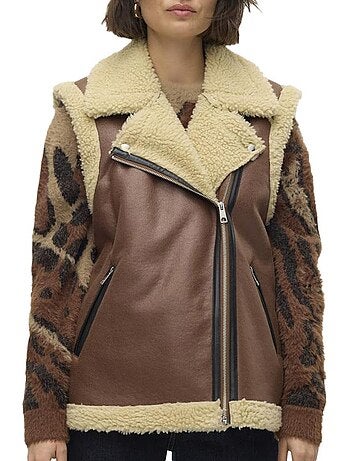 Colete Feminino Vero Moda Camel/Cru