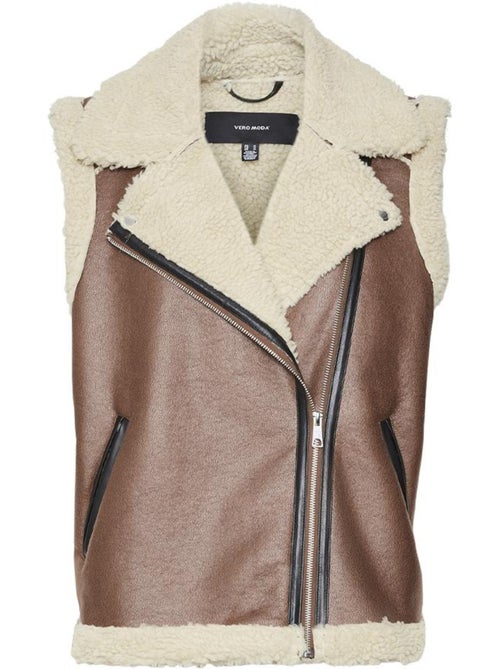 Colete Feminino Vero Moda Camel/Cru - Kiabi Colete Feminino Vero Moda Camel/Cru - Kiabi