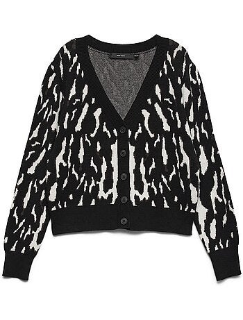 Colete feminino vero moda nancy preto e branco