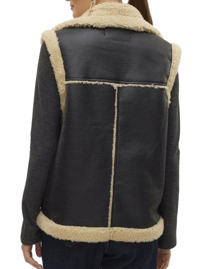 Colete Feminino Vero Moda Preto/Cru Preto Bege - Kiabi