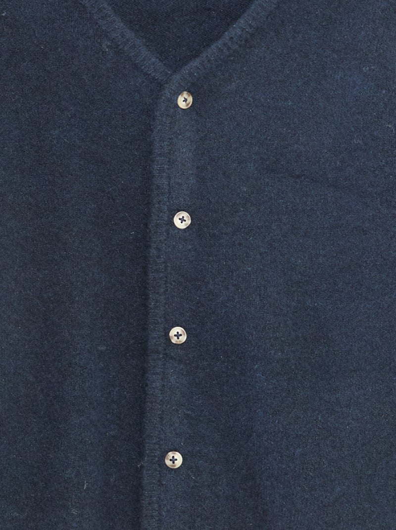 Colete folgado liso com decote em V Azul - Kiabi