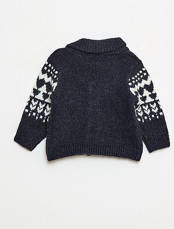 Colete gola de xaile jacquard