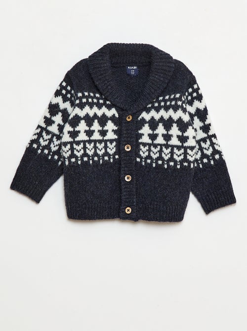 Colete gola de xaile jacquard - Kiabi