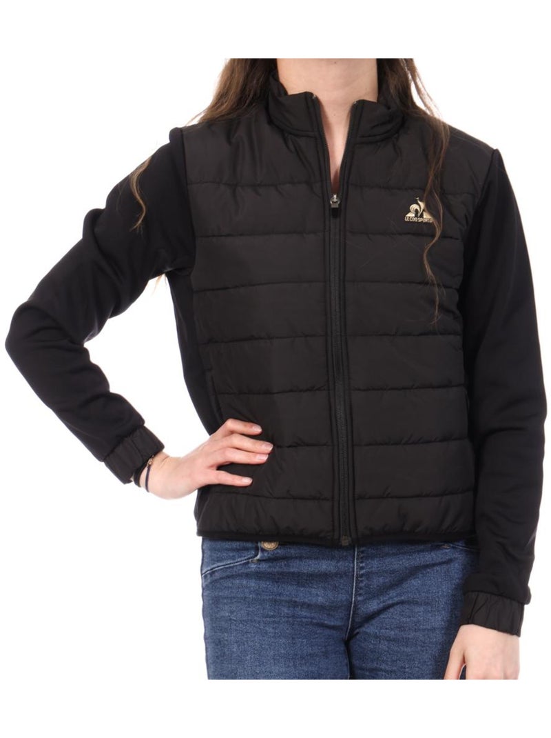 Colete Leve Preto Le Coq Sportif Hybride para Mulher Preto - Kiabi