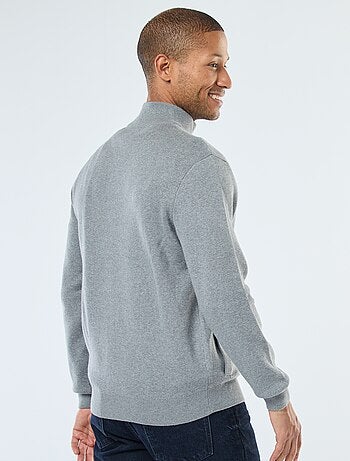 Colete liso com fecho de correr e gola alta