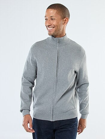 Colete liso com fecho de correr e gola alta