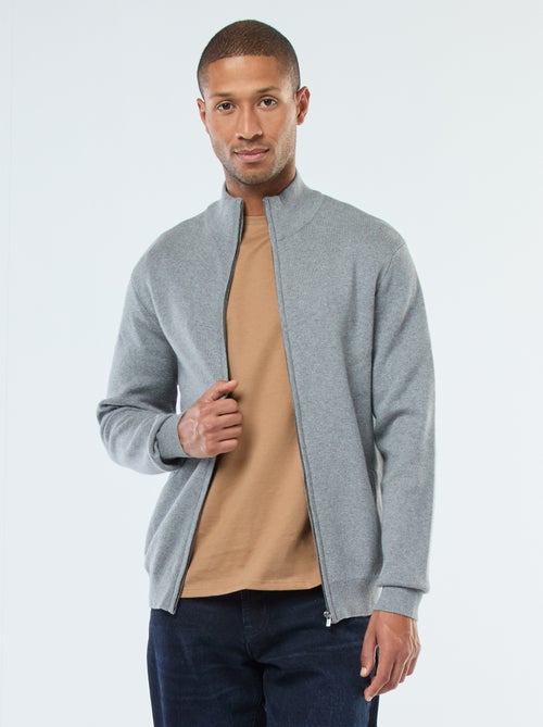 Colete liso com fecho de correr e gola alta - Kiabi