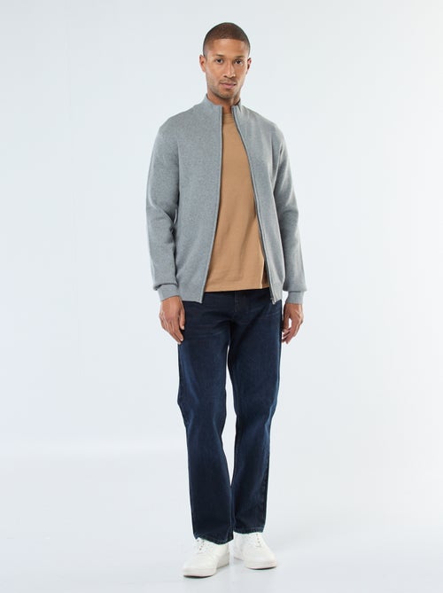 Colete liso com fecho de correr e gola alta - Kiabi