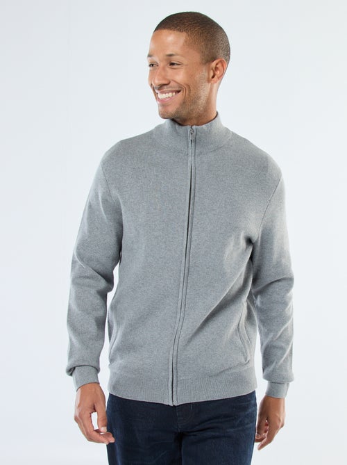 Colete liso com fecho de correr e gola alta - Kiabi