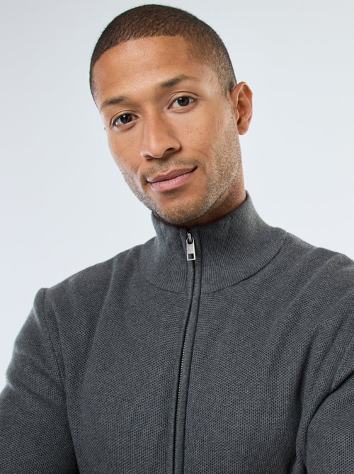 Colete liso de malha com 2 bolsos e gola alta - Kiabi