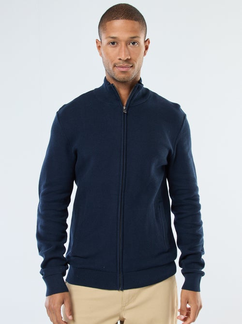 Colete liso em malha com 2 bolsos e gola alta - Kiabi