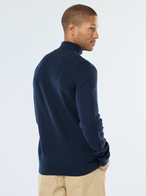 Colete liso em malha com 2 bolsos e gola alta - Kiabi