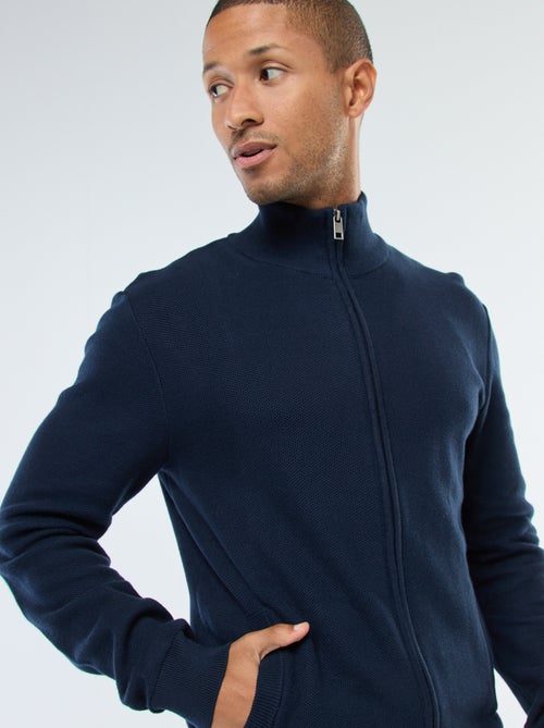 Colete liso em malha com 2 bolsos e gola alta - Kiabi