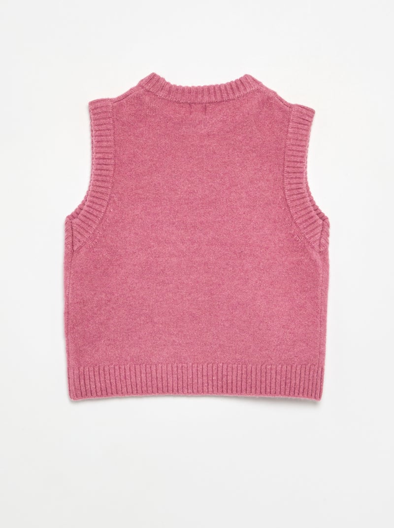 Colete liso sem mangas Rosa - Kiabi