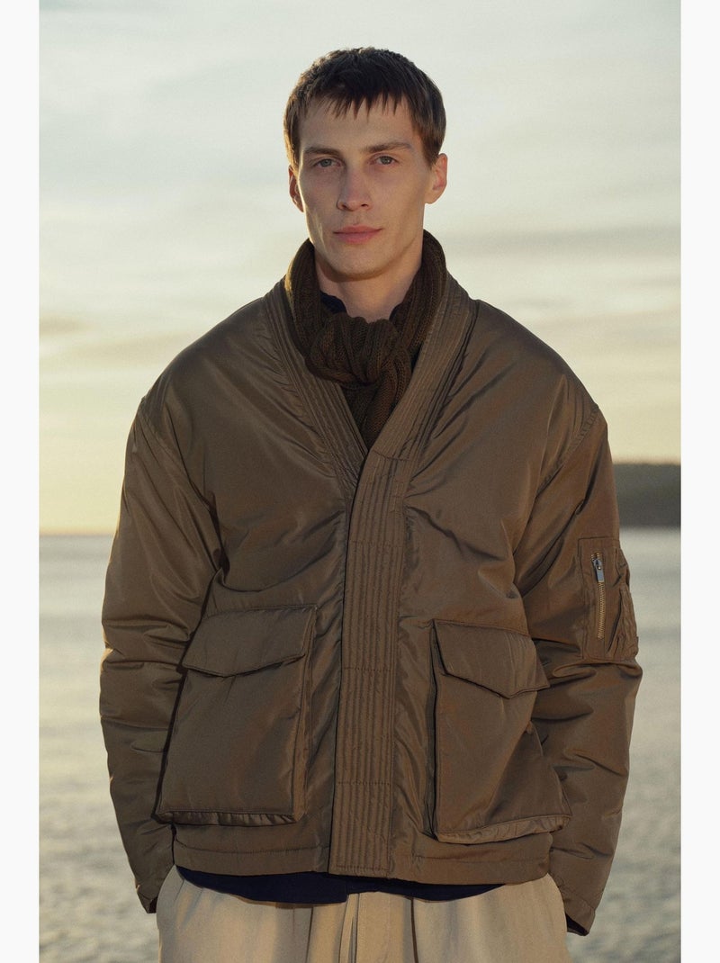 Colete masculino ajustado giesto Verde cáqui - Kiabi
