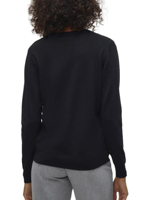 Colete Preto de Malha com Decote em V Vero Moda Silje para Mulher - Kiabi