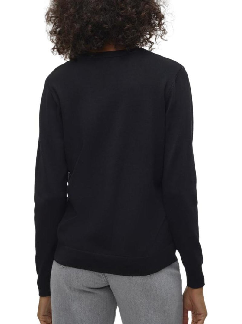 Colete Preto de Malha com Decote em V Vero Moda Silje para Mulher Preto - Kiabi