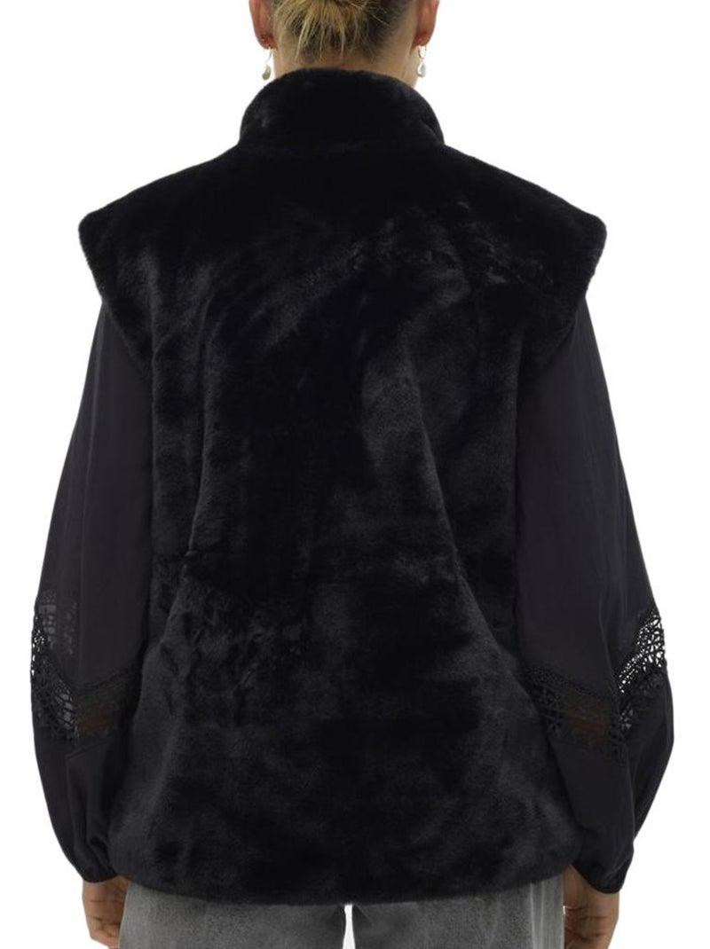 Colete Preto de Pelo Falso Vero Moda Japoppy para Mulher Preto - Kiabi